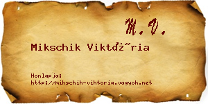 Mikschik Viktória névjegykártya